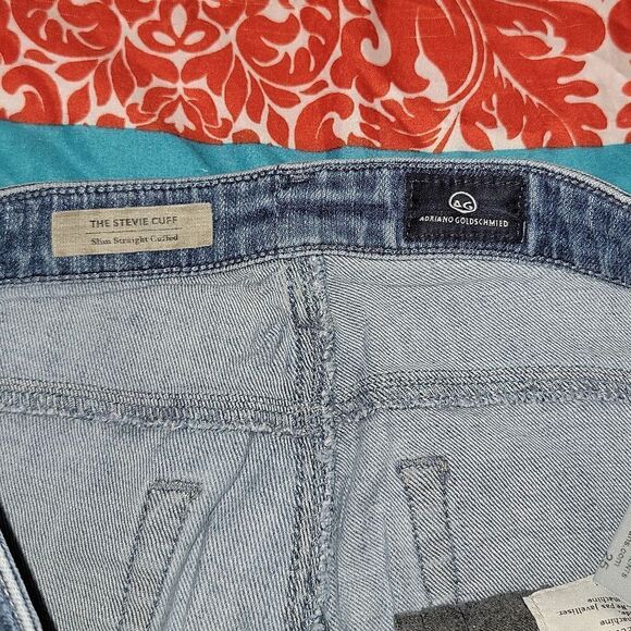 AG Adriano Goldschmied The Stevie Cuff Slim Straight Cuffed Jeans Bundle Size 25 - Picture 10 of 14